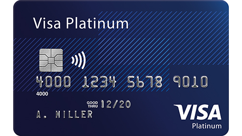 Image of a Visa Platinum credit card.